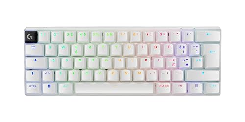 Logitech G Pro X 60 Lightspeed, Clavier Gaming sans Fil, mécanique Ultra Compact TKL 60 pour PC Windows, Blanc, Layout Pan Nordic QWERTY