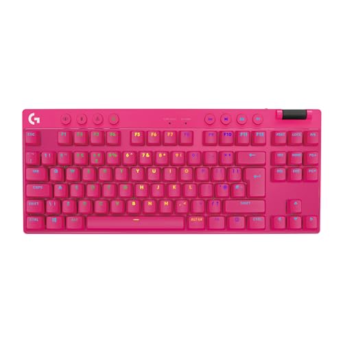 Logitech G Pro X TKL Lightspeed Clavier de Jeu sans Fil - Magenta - UK - Tactile