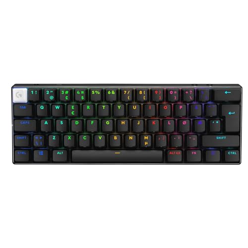 Logitech G Pro X 60 Lightspeed, Clavier Gaming sans Fil, mécanique Ultra Compact TKL 60 pour PC Windows, Noir, Layout Pan Nordic QWERTY
