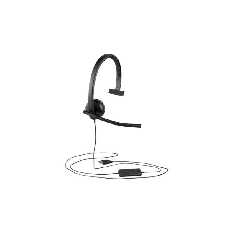 Logitech Casque Mono Filaire Logitech H570e USB avec Micro antibruit pour Bureaux Black