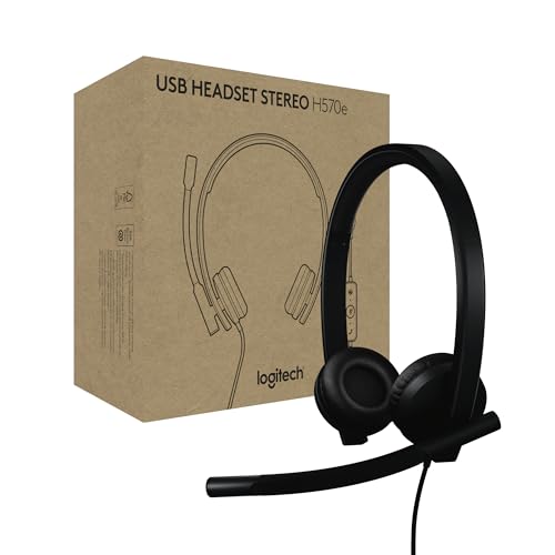 Logitech H570e Casque USB avec Microphone pour PC et Mac Casque Filaire USB A avec Son stereo micros Anti Parasite et Commandes integrees certifie pour Microsoft Teams Black

