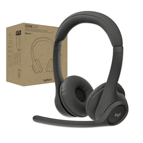 Logitech Zone 305 for Business casque Bluetooth sans fil avec microphone Bluetooth natif pour Microsoft Teams compatible avec Windows Mac Chrome Linux iOS iPadOS Android Black
