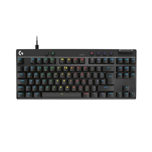 Logitech G Pro X TKL GALVATRON Clavier de Jeu, Ultra-Portable, sans pavé numérique, LIGHTSYNC RVB, Touches en PBT, QWERTY - Noir