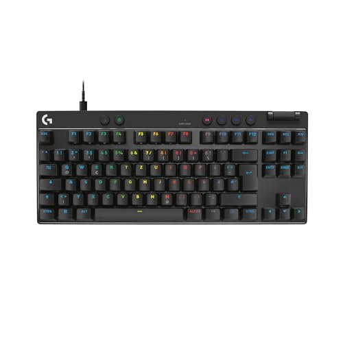 Logitech G Pro X TKL GALVATRON Clavier de Jeu, Ultra-Portable, sans pavé numérique, LIGHTSYNC RVB, Touches en PBT, QWERTZ DE - Noir