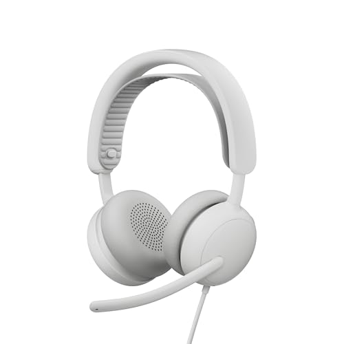 Logitech Zone Wireless 2 ES for Business - Casque sans Fil Anti-Bruit avec ANC Hybride adaptative, Bluetooth, USB-C et USB-A, certifié Microsoft Teams - Blanc cassé