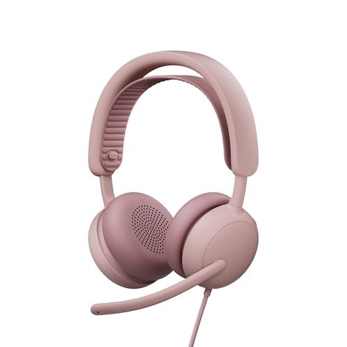 Logitech Zone Wireless 2 ES for Business - Casque sans Fil Anti-Bruit avec ANC Hybride adaptative, Bluetooth, USB-C et USB-A, certifié Microsoft Teams - Rose