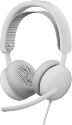 Logitech Zone Wired 2 - Casque Anti-Bruit avec ANC Hybride adaptative, USB-C avec Adaptateur USB-A - Blanc