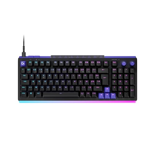 Logitech G G512 X 98 Dual Swap, Clavier Gaming TMR analogique mécanique à switchs échangeables, taux d'interrogation 8K, déclenchement Rapide, RVB LIGHTSYNC, Filaire, PC, Mac, Français AZERTY - Noir