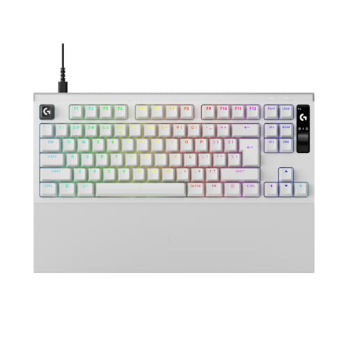 Logitech G Pro X2 Rapid commutateurs analogiques magnétiques, déclenchement Rapide, écran OLED, fréquence de rafraîchissement de 8 kHz, Repose-Poignets, câble USB-C détachable - Blanc