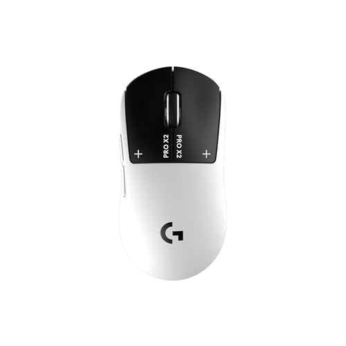 Logitech G Francés Pro X2 SUPERSTRIKE Lightspeed Souris Gaming sans Fil, Ultra Rapide, extrêmement légère (61 g), haptique de clic Personnalisable, Recharge USB-C, pour PC Mac Laptop - Blanc