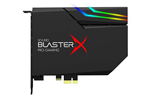 Creative BlasterX AE 5 Plus Carte Son de Jeu SABRE32 Ultra Classe Haute resolution PCI e et DAC 32 bits 384 kHz SNR jusqu a 122 DB eclairage RGB aurora
