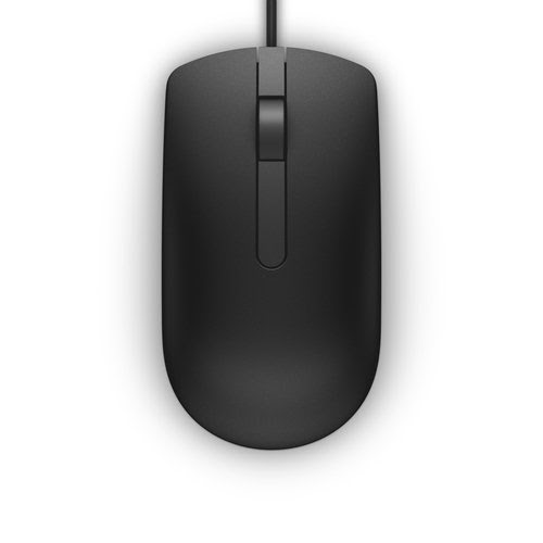 Souris Optique DELL MS116 - USB - 2 Boutons - Black - Cable - 1000 dpi - Roulettes avec frein