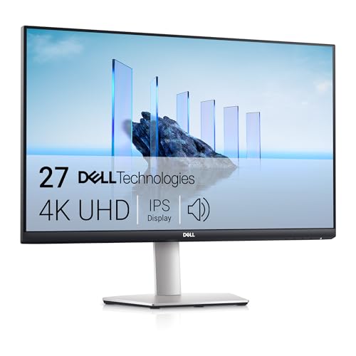 Dell S2721QSA 27 4K UHD (3840x2160) Écran PC, 60Hz, IPS, 4ms, AMD Radeon FreeSync, 99 sRGB, Haut-parleurs intégrés, DisplayPort, 2x HDMI, Garantie 3 ans, Argent