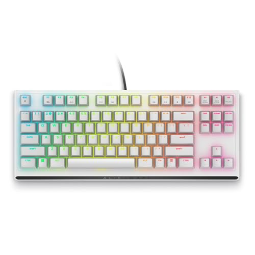 Alienware AW420K - Alienware AW420K Clavier Gaming sans Pavé Numérique Format Compact, Switches CHERRY MX Red, USB, Anti-Ghosting, N-Key Rollover, Rétroéclairage AlienFX RGB,Clavier Azerty-Lunar Light