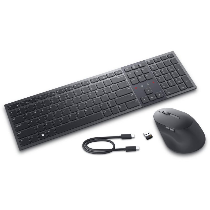 Dell Clavier Dell KM900 sans fil Bluetooth RF US International avec souris graphite