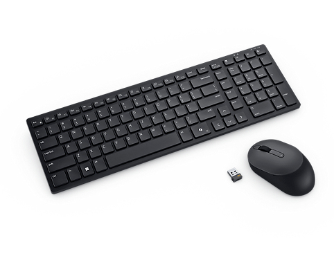Dell Pro Compact Silent Keyboard and Mouse - KM555 - ensemble clavier et souris - QWERTY - International US - Black Peripherique d'entree