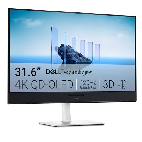 Dell 32 Plus Écran PC - S3225QC, 4K UHD (3840x2160), 120Hz, QD OLED, 0.03ms, AMD FreeSync Premium Pro, HDR True Black 400, Dolby Vision, Haut-parleurs intégrés, 3 USB-C, HDMI, Garantie 3 Ans
