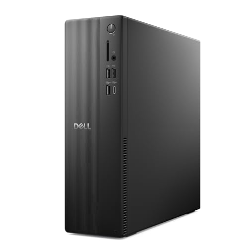 Dell Slim ECS1250 Ordinateur Fixe - Intel Core i3-14100, UHD 730 Graphique, 8Go RAM, SSD 512Go M.2, HDMI, Wi-FI 6, Bluetooth, Lecteur SD, Clavier AZERTY et Souris Inclus, Windows 11 Home, Noir