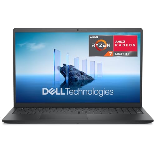 Dell 15 Laptop DC15255 – 15.6 FHD 120Hz, AMD Ryzen 7 7730U, 16GB RAM, 1TB SSD, AMD Radeon Graphics, HD Webcam, Windows 11 Home, AZERTY Keyboard, Carbon Black