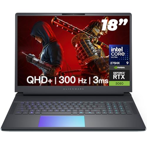 Alienware Ordinateur portable de jeu Area-51 de 18 po – GeForce RTX 5080 16 Go GDDR7 • 18 po QHD 300 Hz • Intel Ultra 9 275HX • Éclairage RVB AlienFX • Wi-Fi 7 • Ai NPU • Quad ventilateur de