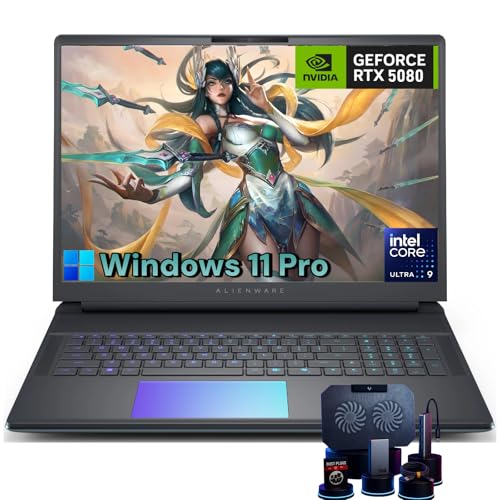 Alienware Area-51 Ordinateur portable de jeu 18 pouces - Écran QHD 18 pouces 300Hz 3ms, Intel Core-Ultra 9 275HX, NVIDIA RTX 5080 16 Go GDDR7, 64 Go DDR5, SSD 2 To, clavier rétroéclairé RGB, Windows