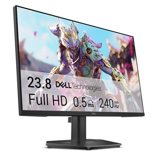 Dell 24 Écran PC Gaming - SE2426HG, Full HD (1920x1080), 240Hz, Fast IPS, 0.5ms, AMD FreeSync Premium, 99 sRGB, HDR10, VESA (100x100mm), DisplayPort, 2 HDMI, Garantie 3 Ans, Noir