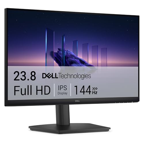 Dell 24 Écran PC - SE2426HS, Full HD (1920x1080), 144Hz, IPS, 1ms MPRT, AMD FreeSync, Réglage en Hauteur, VESA (100x100mm), 2 HDMI, Garantie 3 Ans, Noir