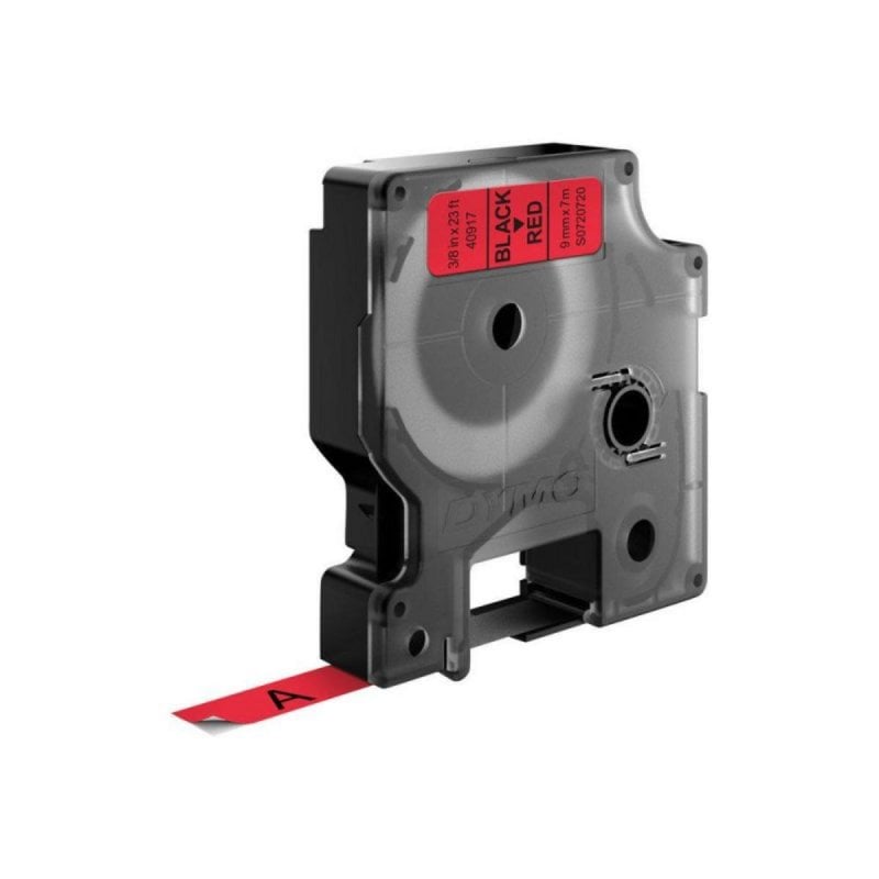 Dymo Étiquettes standard en polyester D1 - Black sur Red - 9mm x 7m