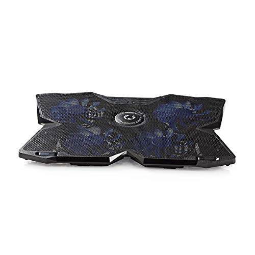 NEDIS Refroidisseur pour Ordinateur Portable Gamer - Nombre de ventiltaleurs 4 - Alimenté par Port USB - 15 - 19 - LED