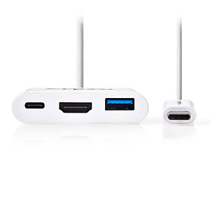 Nedis Hub USB C vers USB USB C et HDMI 20 cm White
