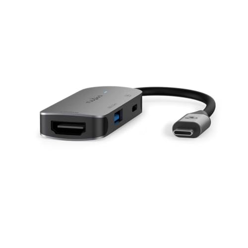 Nedis adaptateur Multi Ports USB C vers USB USB C et HDMI 10 cm Grey
