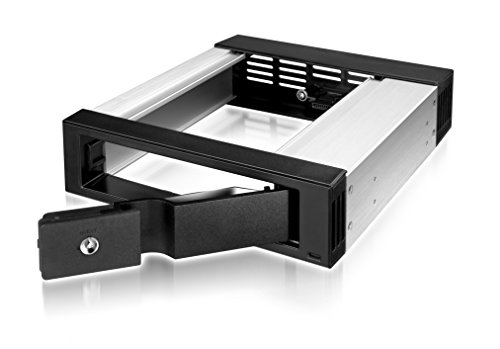 ICY Box Échangeur pour 1 Disque Dur SATA 3,5 (8,9 cm) pour 1 Baie de 5,25 , SATA III, verrouillable, EasySwap, en Aluminium, IB-158SSK-B