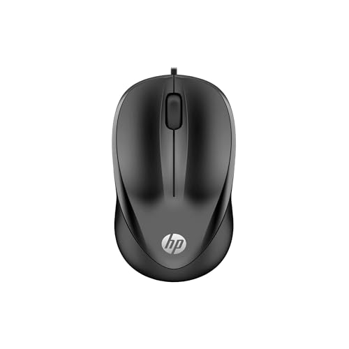 HP 1000 Souris filaire, 4QM14AA, Ambidextre, USB Type-A, 1200 ppp, Noire