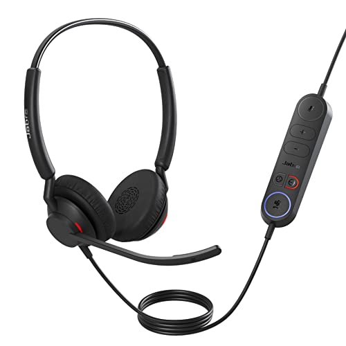 Jabra Engage 40 - Micro-casque filaire stéréo contrôle d'appels intégré - Ultra léger, 2 micros à réduction de bruit, câble USB-A - Certifié MS Teams, fonctionne avec toutes les plateformes - Noir