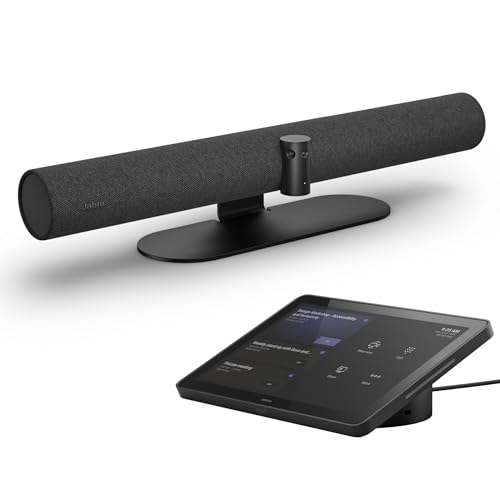Jabra PanaCast 50 VBS - Salles Microsoft Teams - Android, Vue panoramique 4K à 180°, Zoom Intelligent, Fonctions de réunion intelligentes, 4 Haut-parleurs puissants, avec Tablette Tactile