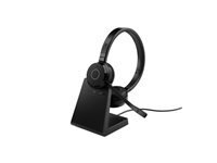 Jabra Evolve 65 Te Casque Stéréo Bluetooth sans Fil (3e Édition 2025) - Station de Charge, Micro Antibruit, Connexion Double Appareil, Batterie 16h, Adaptateur USB-A, Certifié MS Teams, Noir