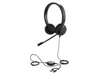 Jabra Evolve 20 Casque Filaire - Casque Filaire à Une Oreille pour Le Bureau et Le Travail à Domicile - Contrôle des appels - Certifié Communication Unifiée - Connectivité USB-C A - Noir