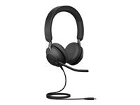 Jabra Auriculaires Jabra Evolve2 40 SE filaires USB-C A pour bureau avec réduction de bruit noirs