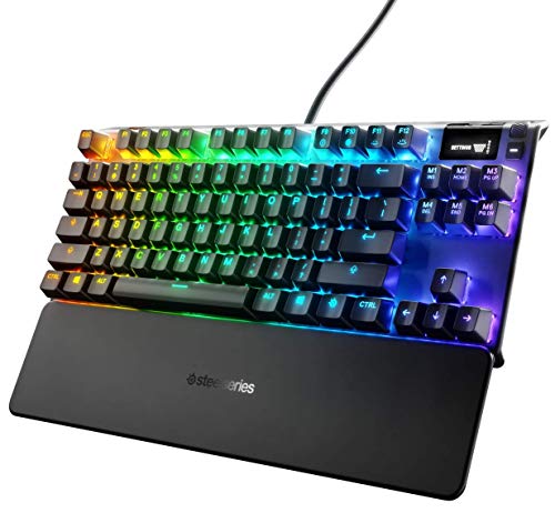 SteelSeries Apex 7 TKL - Clavier de Gaming Mécanique – Forme Compacte – Écran OLED Display – Switchs marron - Agencement Américain QWERTY