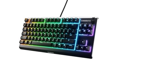 SteelSeries Apex 3 TKL RVB Clavier gaming - Facteur de forme esports compact sans pavé numérique - Illumination RVB à 8 zones - Agencement Américain QWERTY