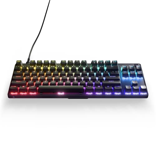 SteelSeries Apex 9 TKL - Clavier de jeu mécanique - Switchs optiques - Actionnement en 2 points - Format compact sans clé - Switchs amovibles - Disposition en anglais (QWERTY)