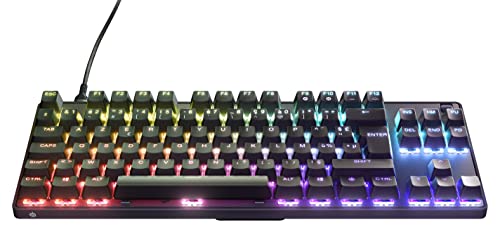 SteelSeries Apex 9 TKL Clavier de jeu mecanique Switchs optiques Actionnement en 2 points Format compact sans cle Switchs amovibles Disposition en francais AZERTY Compact
