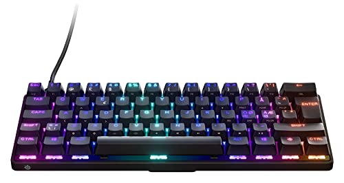 SteelSeries Apex 9 Mini - Clavier de jeu mécanique - Switchs optiques - Actionnement en 2 points - Format compact Esports Mini 60 - Switchs amovibles - Disposition nordique (QWERTY)