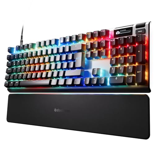 SteelSeries Apex Pro Gen 3 - Clavier Gamer HyperMagnetic - Switches OmniPoint 3.0 - Actionnement Ajustable - Toucher Rapide SOCD - OLED - RGB - Capuchons PBT - USB-C - DE Layout QWERTZ