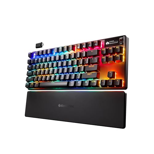 SteelSeries Apex Pro TKL Wireless Gen 3 - Clavier Gaming - HyperMagnetic - Switches OmniPoint 3.0 -Actionnement Ajustable -Déclenchement Rapide - Toucher Rapide SOCD - OLED - USB-C - US QWERTY Layout