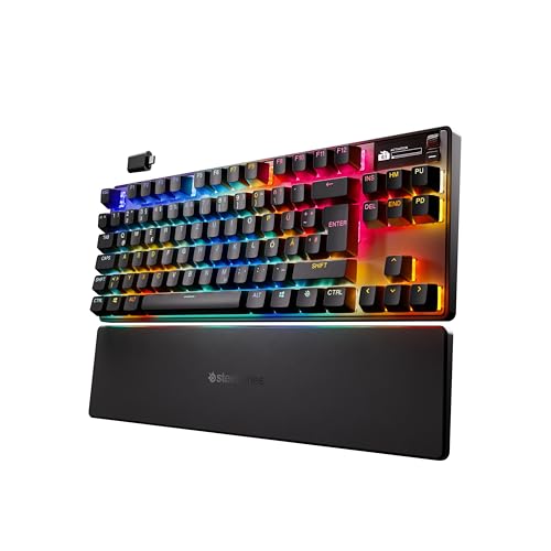 SteelSeries Apex Pro TKL Wireless Gen 3 - Clavier Gaming - HyperMagnetic - Switches OmniPoint 3.0 -Actionnement Ajustable -Déclenchement Rapide - Toucher Rapide SOCD - OLED - USB-C - DE QWERTZ Layout