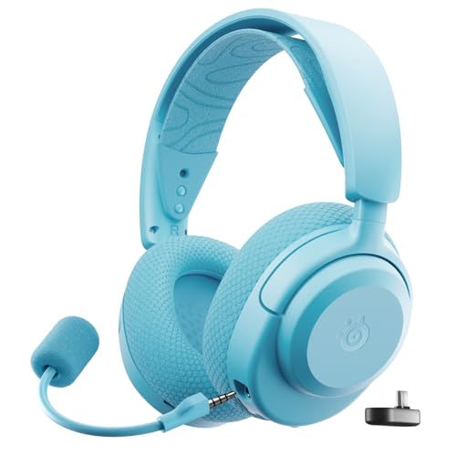 SteelSeries Casque Arctis Nova 3X Wireless Appli Mobile Companion Batterie 40h Haut parleurs magnetiques en neodyme 24 GHz Bluetooth Micro detachable Xbox PS5 PC Switch Mobile  Aqua
