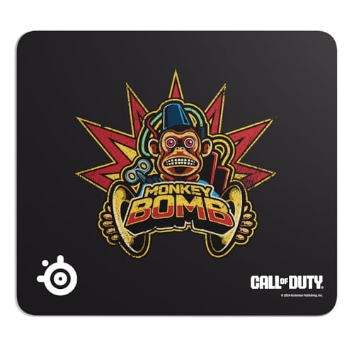 SteelSeries Tapis de Souris QcK - Call of Duty® Monkey Bomb - Édition Limitée - Item en Jeu Offert - Caoutchouc antidérapant - Suivi et stabilité - Optimisé pour Les capteurs