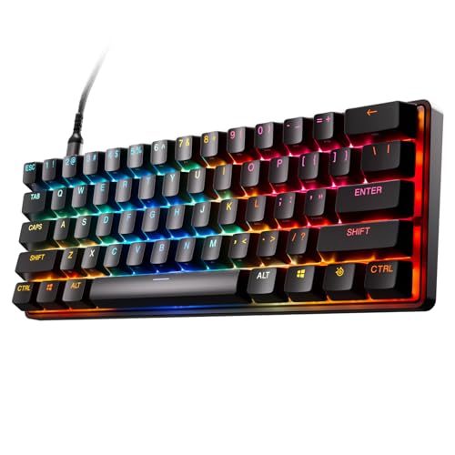 SteelSeries Apex Pro Mini Gen 3 Switchs OmniPoint 3.0 - Actionnement Ajustable - Rapid Trigger - Préréglages prêts à Jouer - Mode Protection - Rapid Tap SOCD - OLED - Capuchons PBT - Format US QWERTY