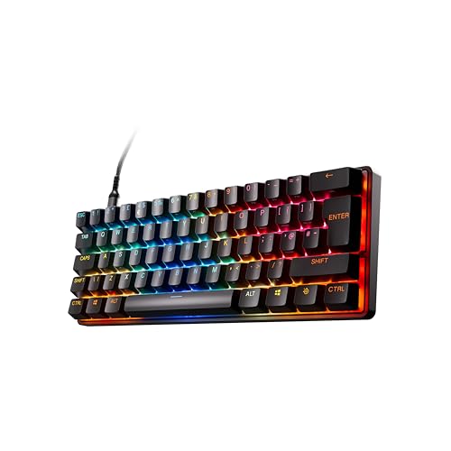 SteelSeries Apex Pro Mini Gen 3 Switchs OmniPoint 3.0 - Actionnement Ajustable - Rapid Trigger - Préréglages prêts à Jouer - Mode Protection - Rapid Tap SOCD - OLED - Capuchons PBT - Format UK QWERTY